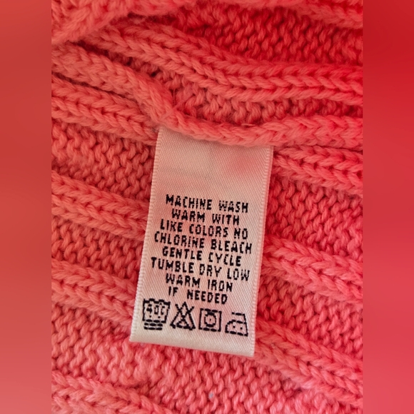 Lilly Pulitzer Pink Cable Knit Long Sleeve Crew Neck Sweater Size M Preppy - Picture 8 of 8